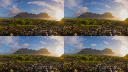 4k time - apse Movie of Beautiful Sunrise Scene in Iceland, Summer Season高清在线视频素材下载