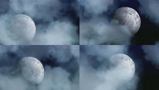 Moon behind the clouds.高清在线视频素材下载