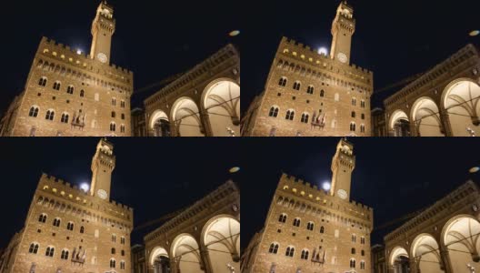 意大利佛罗伦萨市政厅韦基奥宫的时间流逝。高清在线视频素材下载