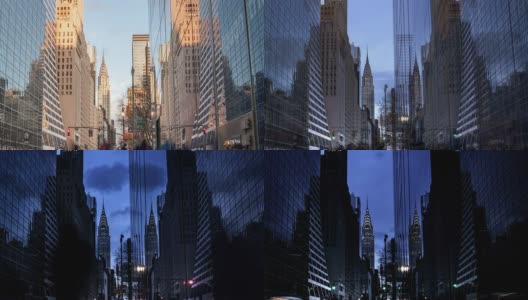 克莱斯勒大厦延时曼哈顿纽约无缝环路24小时高清在线视频素材下载