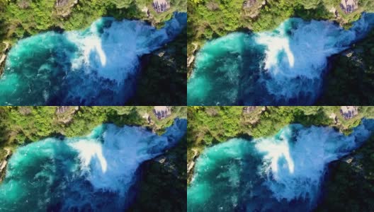 胡卡瀑布在怀卡托河，陶波-新西兰高清在线视频素材下载