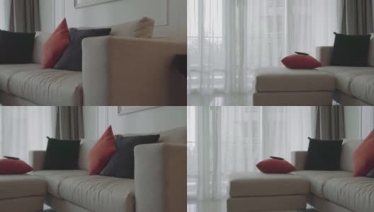 真正的房子客厅里的沙发高清在线视频素材下载