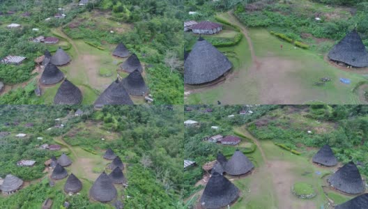 印度尼西亚弗洛雷斯岛上的传统村庄Wae Rebo。高清在线视频素材下载