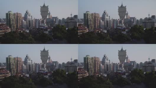 澳门，暮色中的中国城市天际线高清在线视频素材下载