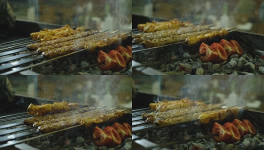 烤制传统土耳其烤肉高清在线视频素材下载