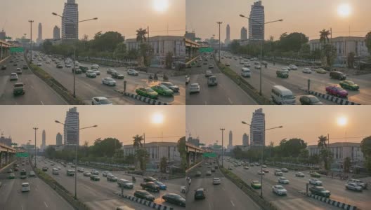 汽车城市间隔拍摄高清在线视频素材下载