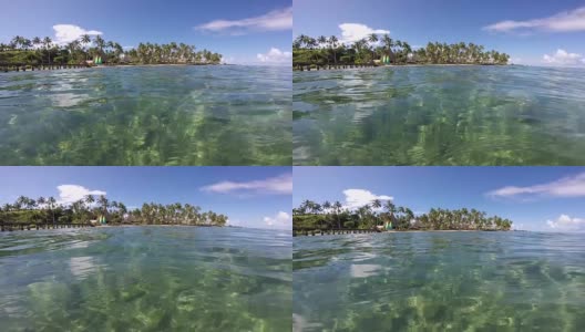 斐济热带度假胜地的海景高清在线视频素材下载