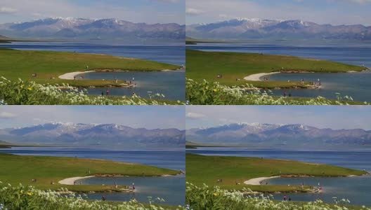 雪山和塞拉姆湖高清在线视频素材下载