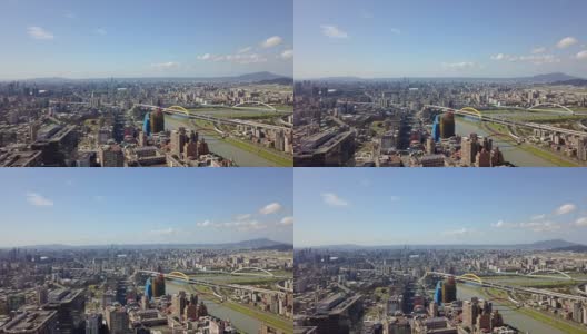 台湾台北市风景名江桥区航拍全景4k高清在线视频素材下载