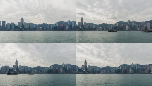 T/L WS PAN香港维多利亚港全景图高清在线视频素材下载