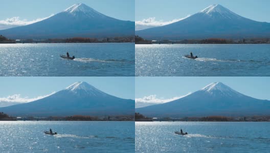 日本川口千子湖的富士山高清在线视频素材下载