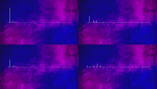 白色动画的音频频谱在紫色的背景高清在线视频素材下载