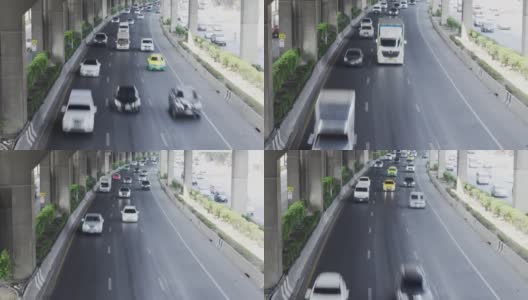 4 k决议。曼谷早上高峰时段交通堵塞，以城市景观概念的交通。高清在线视频素材下载