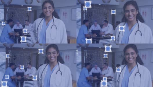笑靥亚洲女医生与会诊医生群的媒体偶像网络动画高清在线视频素材下载