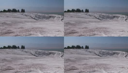 土耳其棉花堡白色梯田的景色高清在线视频素材下载