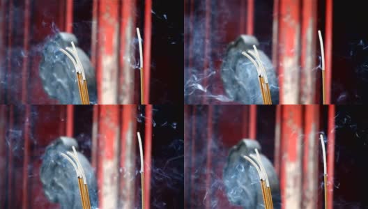 慢镜头-在越南河内的玉山寺烧香高清在线视频素材下载