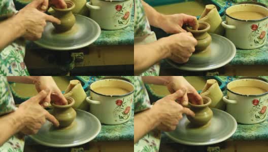 陶器制作过程高清在线视频素材下载