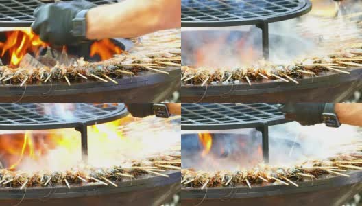 烤虾烹饪高清在线视频素材下载