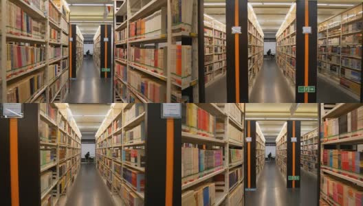 广州市立图书馆阅览厅书架慢行观高清在线视频素材下载