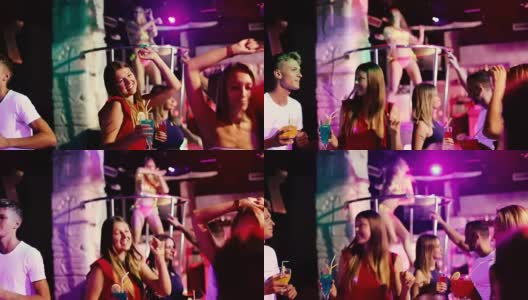男女在夜店聚会上跳舞高清在线视频素材下载
