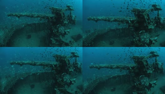 泰国春丰潜水地点的普拉伯沉船。高清在线视频素材下载