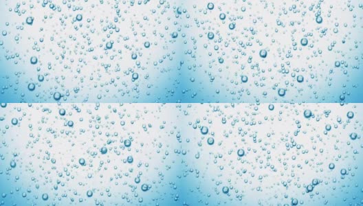 美丽的水泡泡上升。可循环的水下蓝色泡泡的3d动画。HD 1080。高清在线视频素材下载