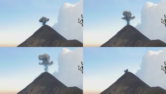 火神火山黑色小喷发高清在线视频素材下载