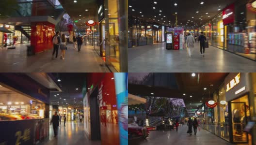 杭州市中心名店地下商场步行延时全景4k中国高清在线视频素材下载