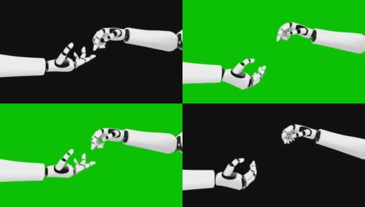 未来机器人，黑色和绿色背景的人工智能CGI高清在线视频素材下载
