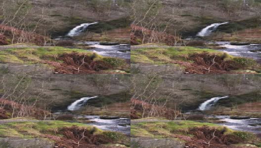 春天乡间的苏格兰瀑布高清在线视频素材下载