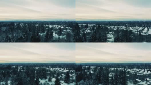 西雅图郊区下雪高清在线视频素材下载