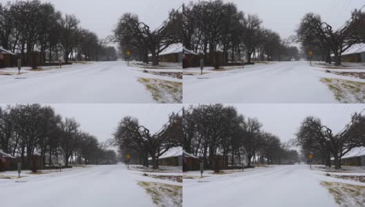 2022年2月3日，德克萨斯州高地村发生暴风雪高清在线视频素材下载