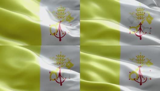 国旗梵蒂冈波图案可循环元素高清在线视频素材下载