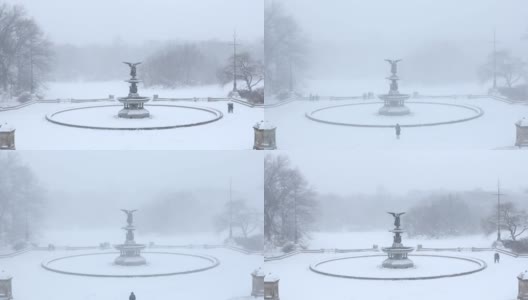 中央公园的暴风雪高清在线视频素材下载