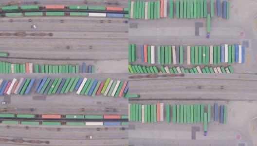 Aerial Industrial Container Yard Los Angeles高清在线视频素材下载