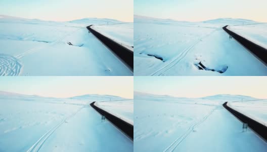 冰岛的蜿蜒道路高清在线视频素材下载