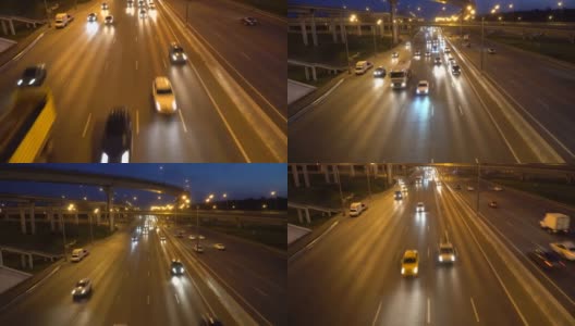 traffic on the urban highway and  thoroughfare, from day to night高清在线视频素材下载