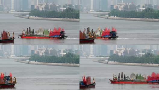 珠江游船游行高清在线视频素材下载