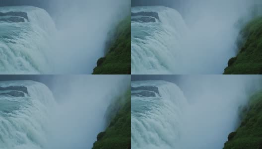 冰岛的海湾瀑布高清在线视频素材下载