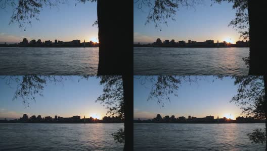 日落时分魁北克蒙特利尔的城市景观高清在线视频素材下载