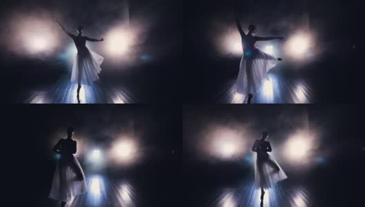 一个芭蕾舞演员以舞蹈的动作走向镜头。高清在线视频素材下载