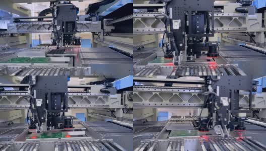 机器人学手臂工作PCB生产。4 k。高清在线视频素材下载