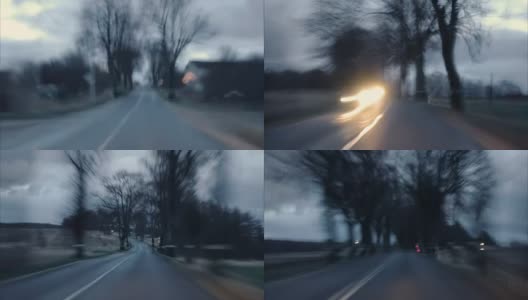 4K Driving POV Hyperlapse at sunset。在黑森林的乡村道路上开车的视频片段时光流逝。UHD间隔拍摄。高清在线视频素材下载