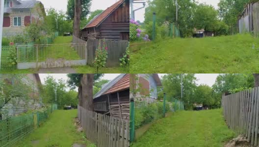乌克兰村庄房屋后院鸟瞰图高清在线视频素材下载
