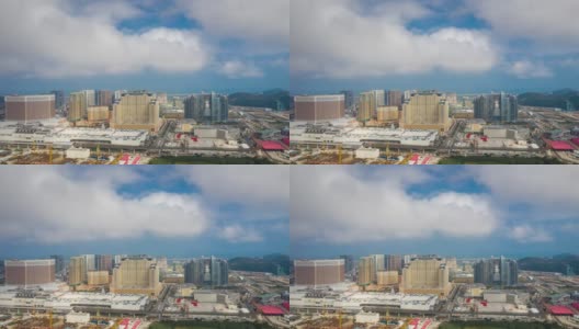 阳光明媚的日子，马凯城著名酒店区建设航拍全景，4k时间推移中国高清在线视频素材下载