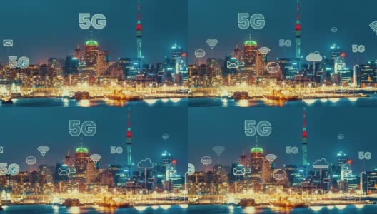 智能数字城市和全球化的抽象图形显示连接网络高清在线视频素材下载