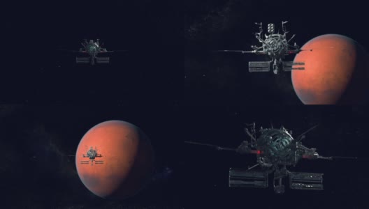 星际空间站。火星任务。3 d动画。高清在线视频素材下载