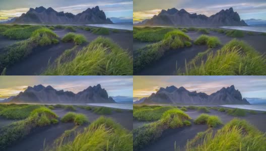 4k Timelapse Movie of Beautiful Sunset Scene冰岛，夏季高清在线视频素材下载