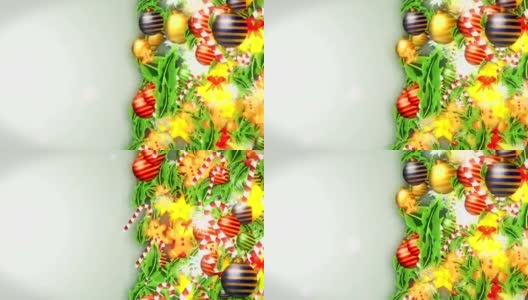 圣诞装饰颗粒，白色背景，环高清在线视频素材下载