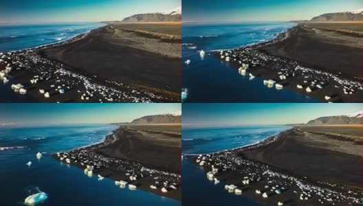 飞越冰岛Jokulsarlon冰湖高清在线视频素材下载